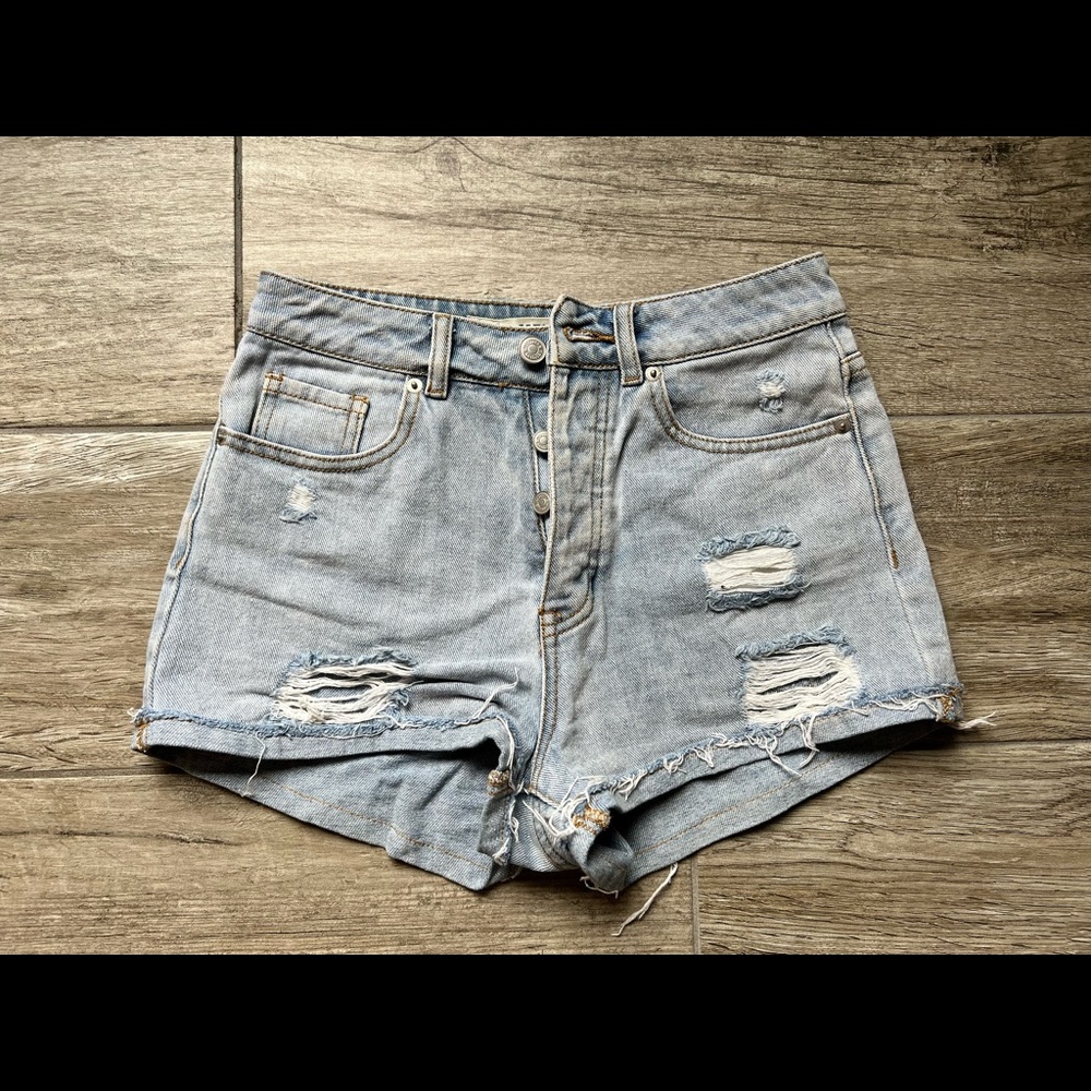Distressed Denim Shorts